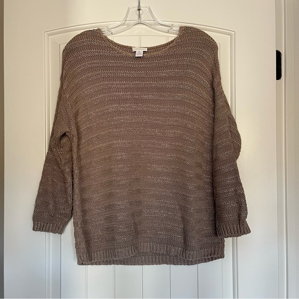 Chicos gold and tan sweater